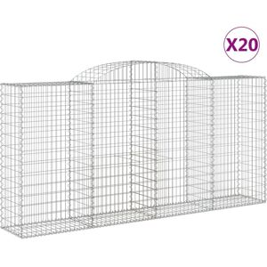 BERKFIELD HOME Mayfair Arched Gabion Baskets 20 pcs 300x50x140/160 cm Galvanised Iron