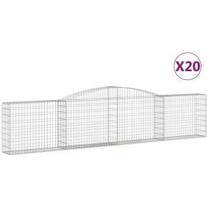 BERKFIELD HOME Mayfair Arched Gabion Baskets 20 pcs 400x30x80/100 cm Galvanised Iron