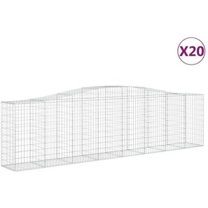 BERKFIELD HOME Mayfair Arched Gabion Baskets 20 pcs 400x50x100/120 cm Galvanised Iron