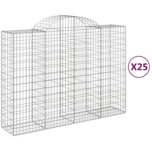 BERKFIELD HOME Mayfair Arched Gabion Baskets 25 pcs 200x50x140/160 cm Galvanised Iron