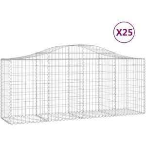 BERKFIELD HOME Mayfair Arched Gabion Baskets 25 pcs 200x50x80/100 cm Galvanised Iron