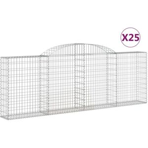 BERKFIELD HOME Mayfair Arched Gabion Baskets 25 pcs 300x30x100/120 cm Galvanised Iron