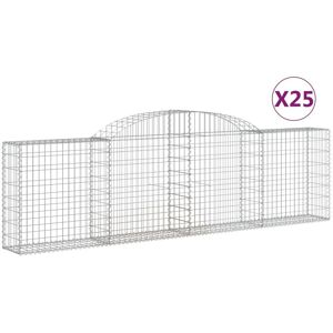 BERKFIELD HOME Mayfair Arched Gabion Baskets 25 pcs 300x30x80/100 cm Galvanised Iron