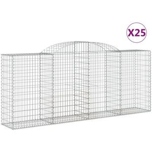 BERKFIELD HOME Mayfair Arched Gabion Baskets 25 pcs 300x50x120/140 cm Galvanised Iron