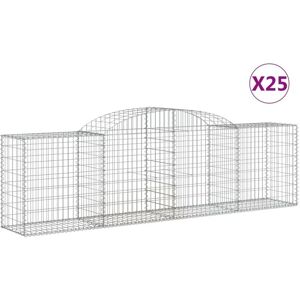 BERKFIELD HOME Mayfair Arched Gabion Baskets 25 pcs 300x50x80/100 cm Galvanised Iron