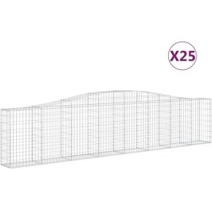 BERKFIELD HOME Mayfair Arched Gabion Baskets 25 pcs 400x30x80/100 cm Galvanised Iron