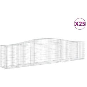 BERKFIELD HOME Mayfair Arched Gabion Baskets 25 pcs 400x50x80/100 cm Galvanised Iron