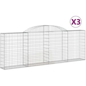 BERKFIELD HOME Mayfair Arched Gabion Baskets 3 pcs 300x30x100/120 cm Galvanised Iron