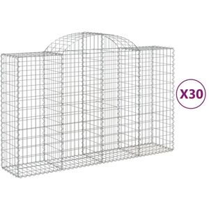 BERKFIELD HOME Mayfair Arched Gabion Baskets 30 pcs 200x50x120/140 cm Galvanised Iron