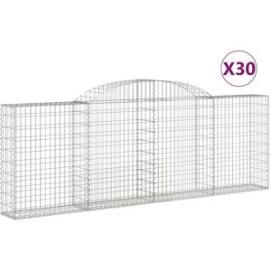 BERKFIELD HOME Mayfair Arched Gabion Baskets 30 pcs 300x30x100/120 cm Galvanised Iron