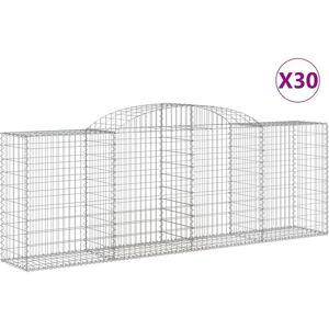 BERKFIELD HOME Mayfair Arched Gabion Baskets 30 pcs 300x50x100/120 cm Galvanised Iron