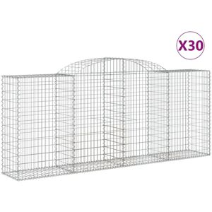 BERKFIELD HOME Mayfair Arched Gabion Baskets 30 pcs 300x50x120/140 cm Galvanised Iron