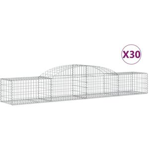 BERKFIELD HOME Mayfair Arched Gabion Baskets 30 pcs 300x50x40/60 cm Galvanised Iron