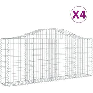 BERKFIELD HOME Mayfair Arched Gabion Baskets 4 pcs 200x30x80/100 cm Galvanised Iron