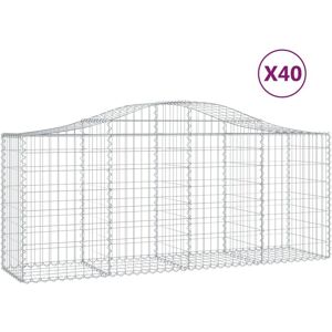 BERKFIELD HOME Mayfair Arched Gabion Baskets 40 pcs 200x50x80/100 cm Galvanised Iron