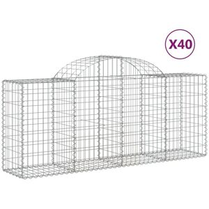 BERKFIELD HOME Mayfair Arched Gabion Baskets 40 pcs 200x50x80/100 cm Galvanised Iron