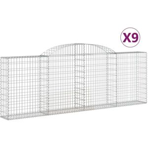 BERKFIELD HOME Mayfair Arched Gabion Baskets 9 pcs 300x30x100/120 cm Galvanised Iron