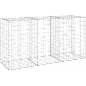 BERKFIELD HOME Mayfair Gabion Wall with Covers Galvanised Steel 200x60x100 cm