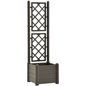 Berkfield Home - Mayfair Garden Planter with Trellis 43x43x142 cm pp Anthracite