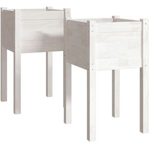 Berkfield Home - Mayfair Garden Planters 2 pcs White 40x40x70 cm Solid Pinewood