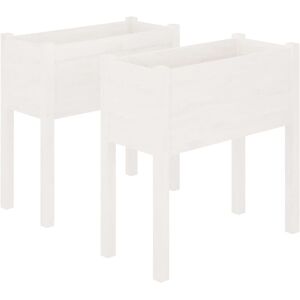 Berkfield Home - Mayfair Garden Planters 2 pcs White 70x31x70 cm Solid Pinewood