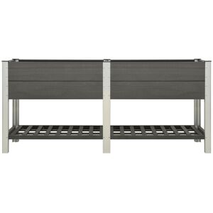 BERKFIELD HOME Mayfair Garden Raised Bed with Shelf 200x50x90 cm wpc Grey