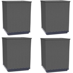 BERKFIELD HOME Mayfair Planters 4 pcs Black 30x30x37 cm Polypropylene