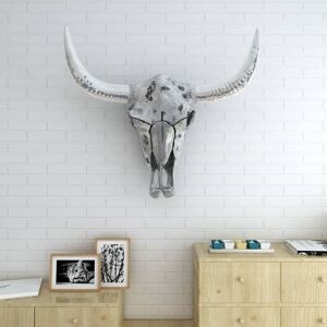 Berkfield Home - Mayfair Skull Head Decoration Wall-Mounted Aluminium Silver