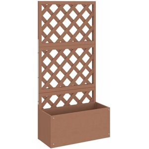 Berkfield Home - Mayfair Trellis Planter Brown 65x33x135 cm wpc