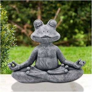 Alwaysh - Meditation frog statue, anti-corrosion solid stone sculpture, suitable for indoor and outdoor garden decoration-