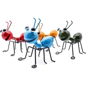 XUIGORT Metal Ant A Group of 4 Colors Cute Insect for Hanging Wall Art Garden Lawn Decor Indoor Outdoor Wall Sculptures