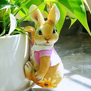 Héloise - Mini Rabbit Hanging Garden Statues, Indoor and Outdoor Decorations Cute Rabbit Flower Pots Hanger Art Decor Figurine Ornament for Yard Home
