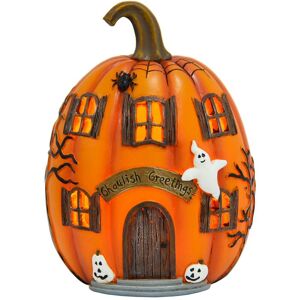 CACKLE & CO Cackle&co - Orange Pumpkin House Light Up Halloween Party Decoration Ghost Spider 19cm