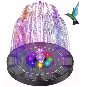 Neige - Outdoor Solar Fountain 3 w With Colored Led Lights And Battery And 8 Nozzles, For Gardens, Ponds