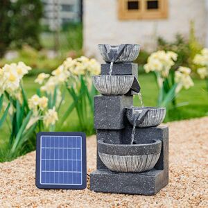 WARMIEHOMY Outdoor Solar Power Garden Water Feature Fountain Rockery Decor