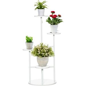 Outsunny - 5 Tiered Plant Stand Multiple Flower Pot Holder Storage Organizer - White