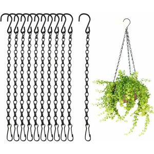 HOOPZI Pack of 10 Hanging Chains, Flower Pot Basket Hanging Chain, Heavy Duty Hanging Chain for Flower Pot, Bird Feeders, Lanterns, Bulletin Boards (Black,