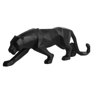 Tinor - Panther Sculpture Ornaments, Panther Sculpture/Statue Modern Geometric Resin Leopard Ornaments/Art Craft Decor for Home Library Window Store