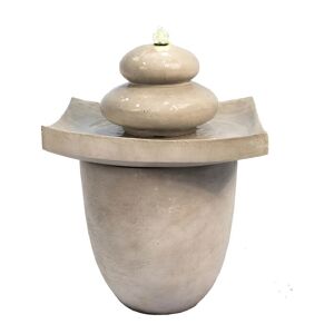 Teamson Home - Garden Water Feature with Lights, Outdoor 2 Tier Sphere Basin Water Fountain & Pump, Indoor Cascading Waterfall Ornament, Patio Decor