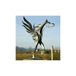 Rose - PinkMetal Horse Statue Sculpture Home Garden Ornament Figurine Decor Art Craft Gift (Fly)