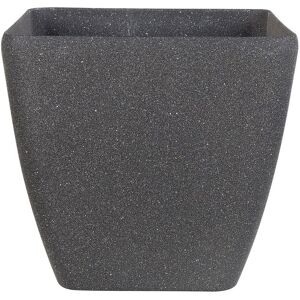 Beliani - Plant Pot Grey Stone Mixture Flower Pot Square Outdoor Indoor 42 x 42 cm Zeli - Grey