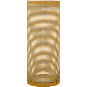 Premier Housewares - Gold Finish Decorative Vase/ Accentuated With Stripe Design And Contrasting Rim / Glass Vases For Decoration 12 x 30 x 12