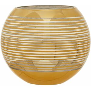 Premier Housewares - Gold Finish Decorative Vase/ Accentuated With Stripe Design And Contrasting Rim / Glass Vases For Decoration 20 x 16 x 20