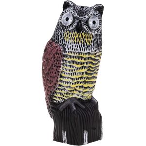 Primematik - Owl statue bird repeller with sound and led eyes 38cm female