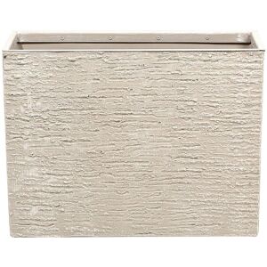 Beliani - Modern Outdoor Indoor Flower Pot Stone Rectangular 25x60x45 cm Beige Edessa - Beige