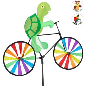 Animal Pinwheel, Garden Windmill with Turtle Design, Children, Balcony or Patio, Wind Spinner, Multicolour - Relaxdays