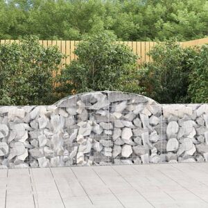 Arched Gabion Baskets 12 pcs 300x30x80/100 cm Galvanised Iron - Royalton