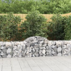 Arched Gabion Baskets 13 pcs 200x50x60/80 cm Galvanised Iron - Royalton