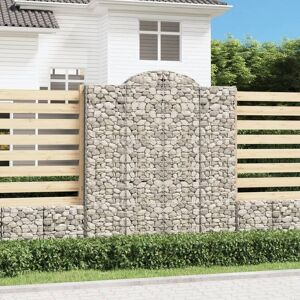 Arched Gabion Baskets 2 pcs 200x50x220/240 cm Galvanised Iron - Royalton