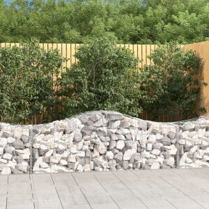 Arched Gabion Baskets 2 pcs 200x50x60/80 cm Galvanised Iron - Royalton